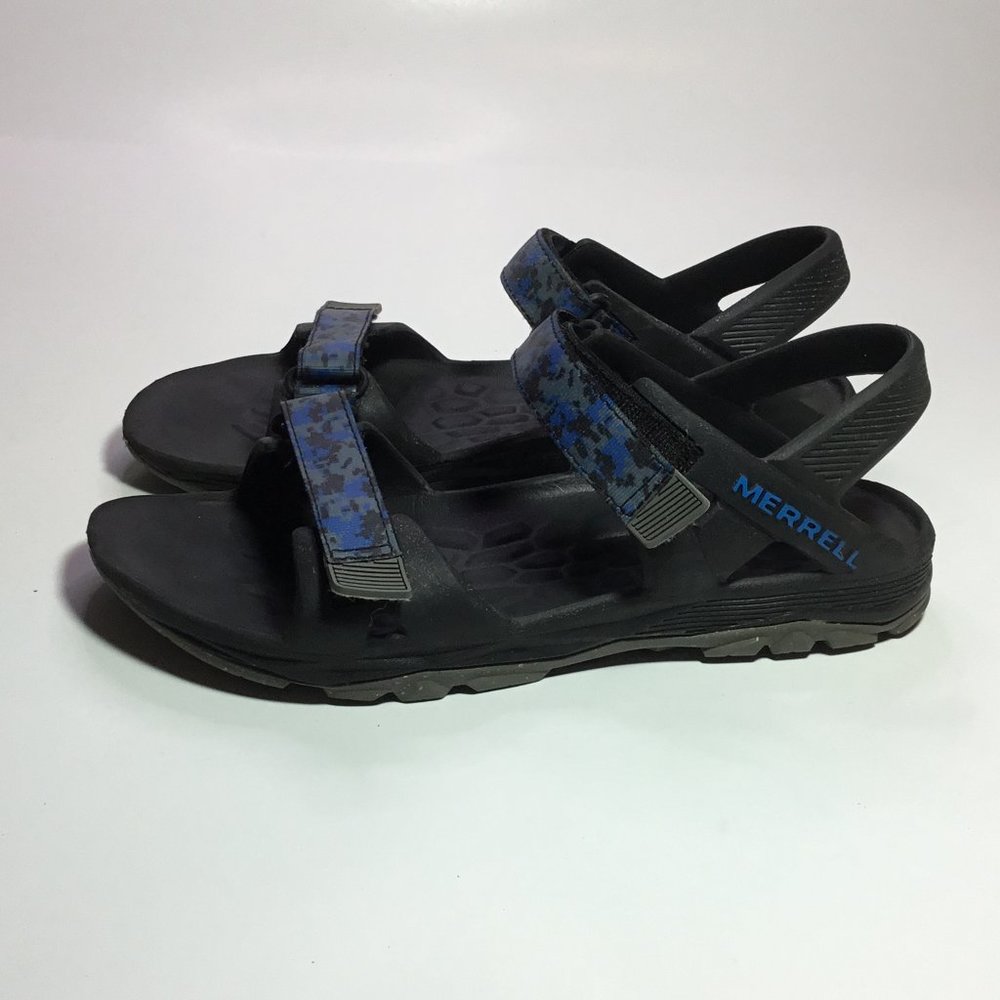 Merrell Hydro Drift Boys Blue Camo Water/Hiking/Adventure Sandals Size 6 EUC